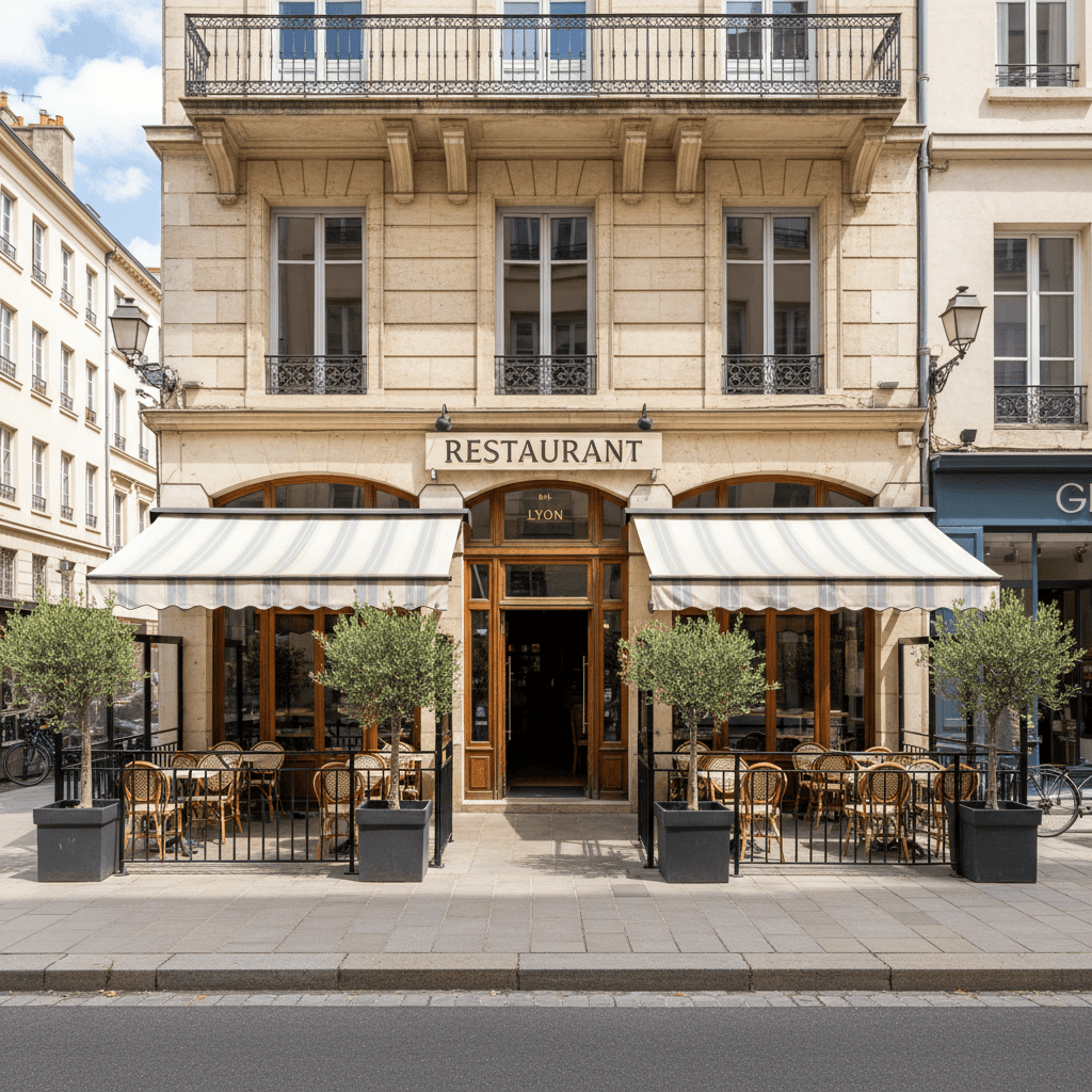 Restaurant 285m² à Lyon : terrasse - licence IV