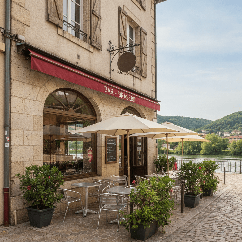Bar-brasserie 120m² à Tournon-sur-Rhône : terrasse - licence IV - Image 1