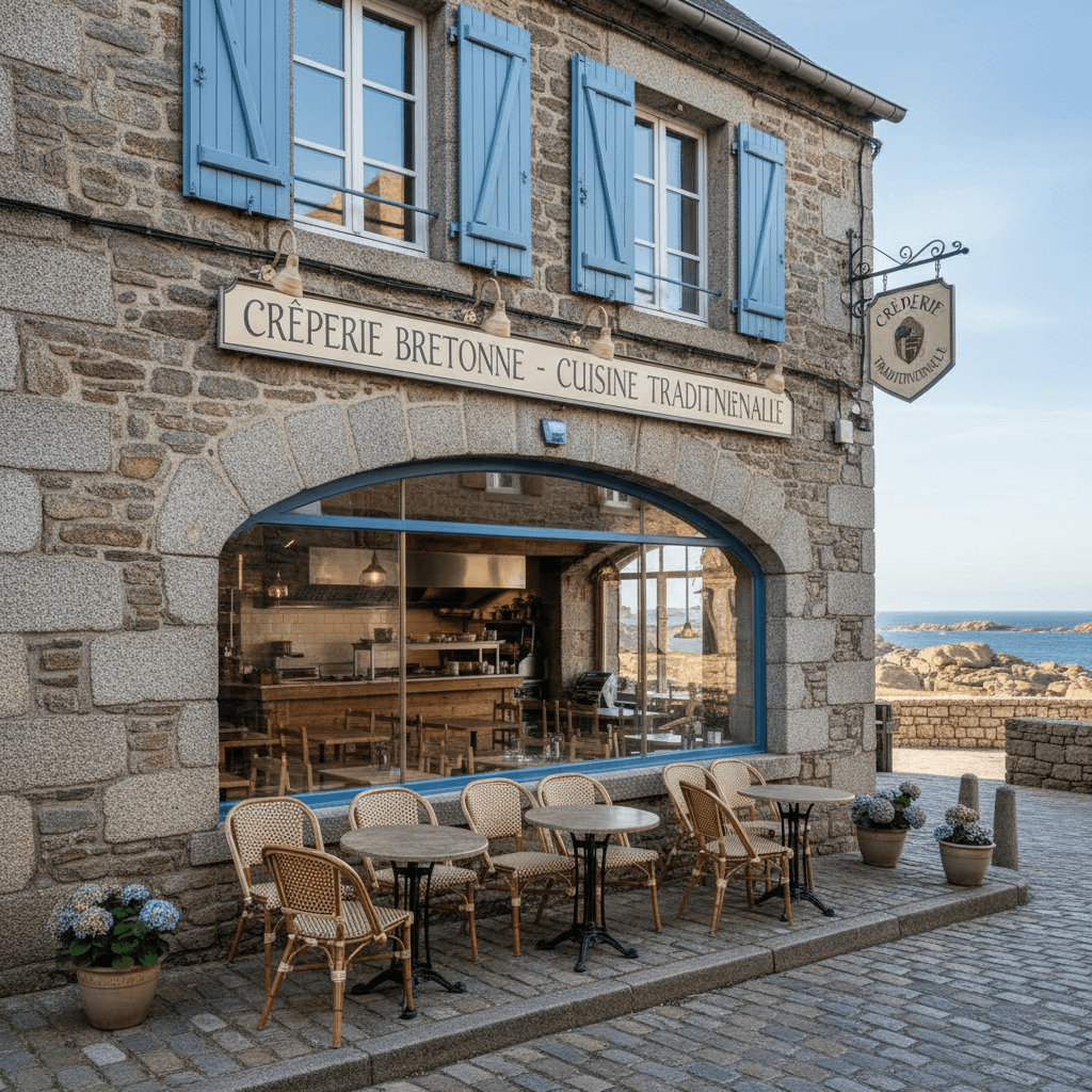 Restaurant à Perros-Guirec : terrasse - cuisine équipée - Image 1