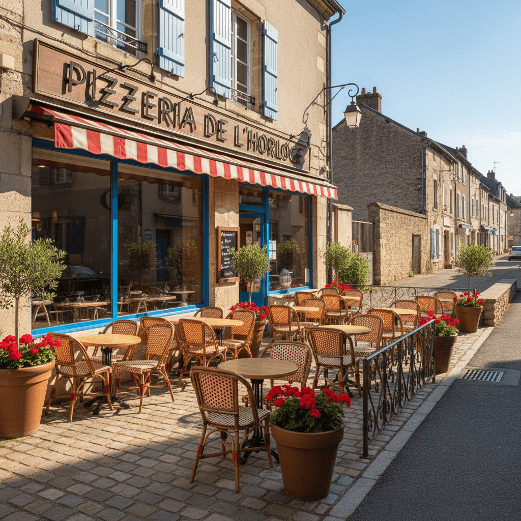 Restaurant à Uzerche : terrasse - extraction - Image 1