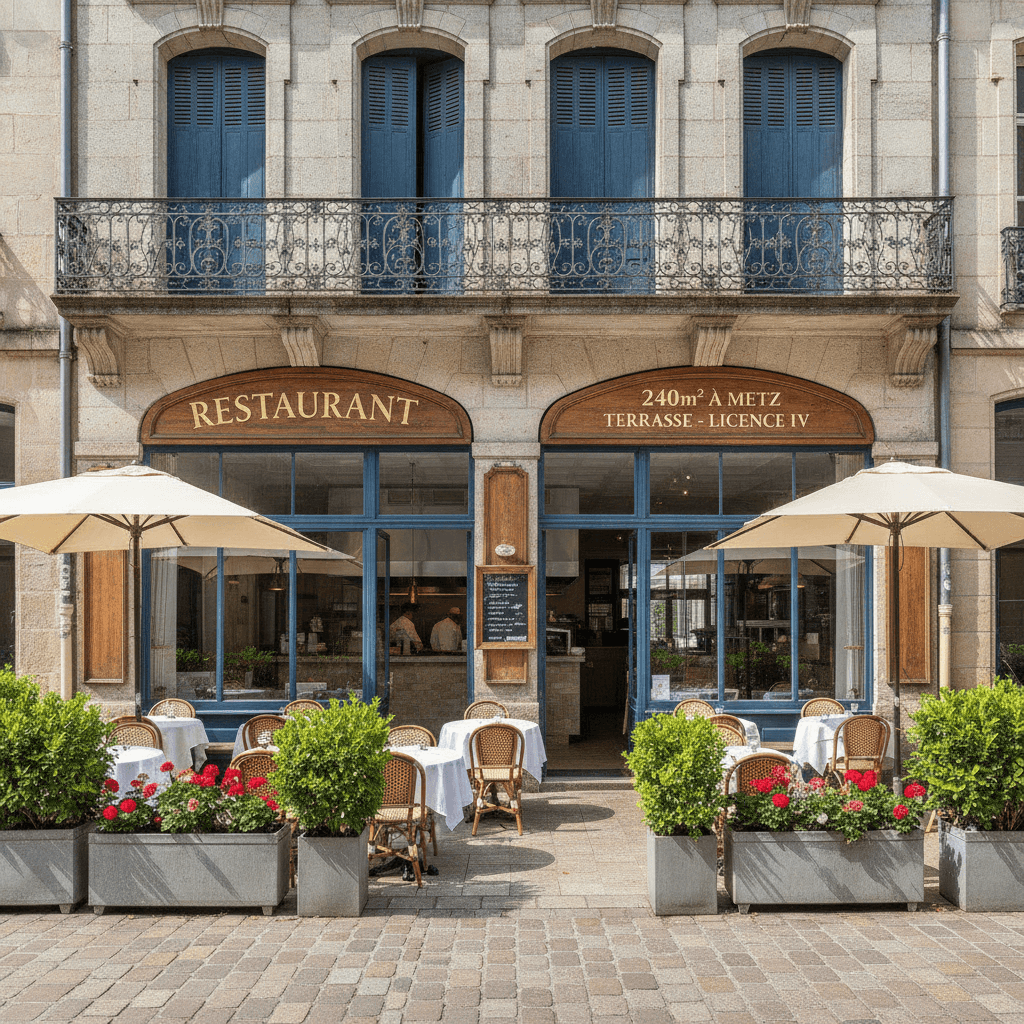 Restaurant 240m² à Metz : terrasse - licence IV