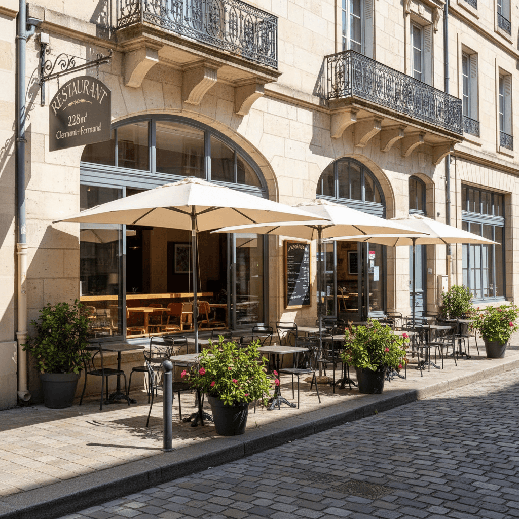 Restaurant 228m² à Clermont-Ferrand : terrasse - cave/réserve