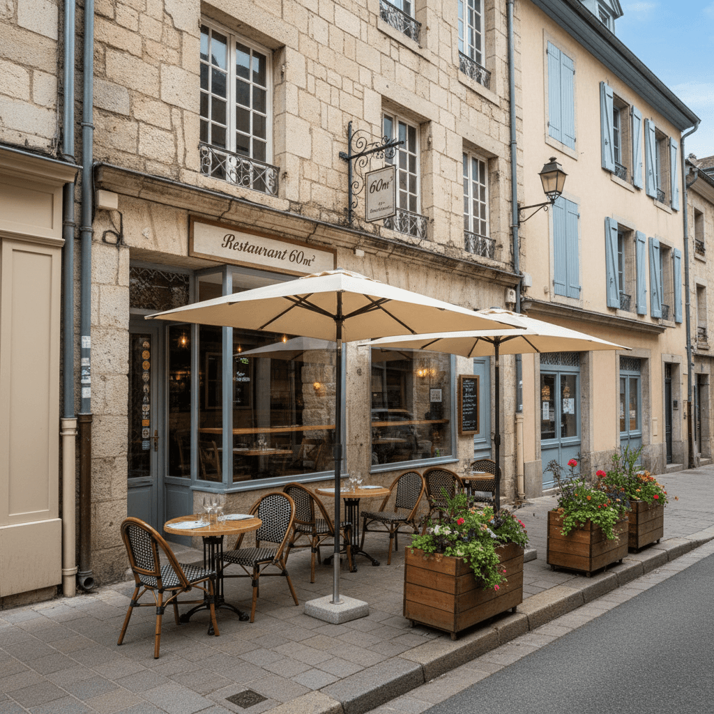 Restaurant 60m² à Grenoble : terrasse - licence IV