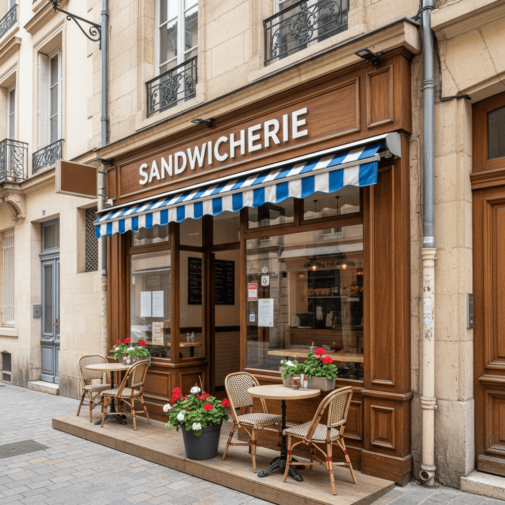 Fast-food 25m² à Lyon : terrasse - Image 1