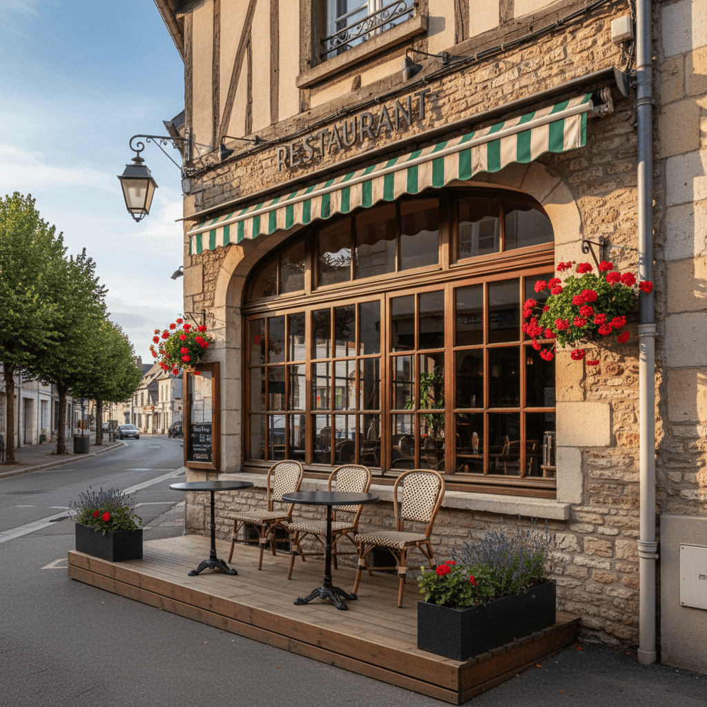 Restaurant 190m² à Orbec : terrasse - licence IV - Image 1