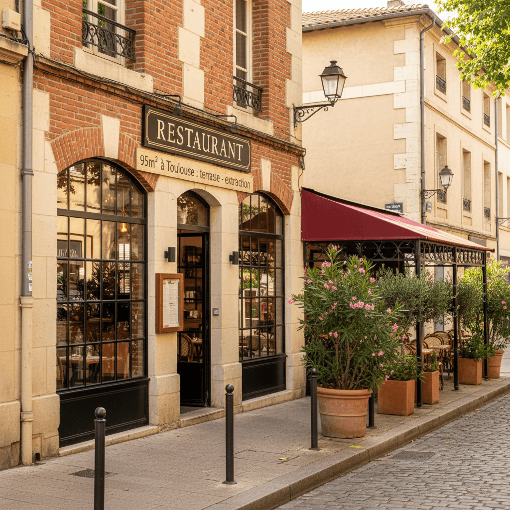 Restaurant 95m² à Toulouse : terrasse - extraction