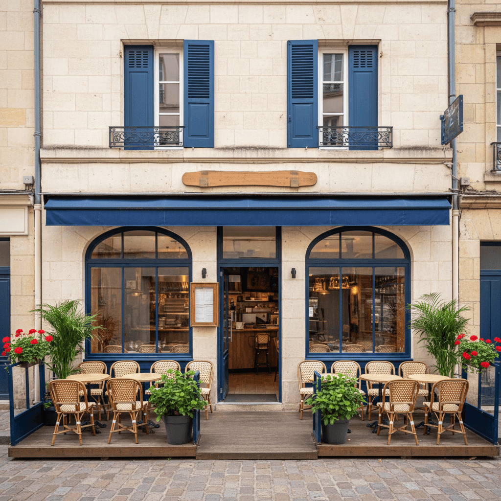 Restaurant 65m² à Nantes : terrasse - extraction