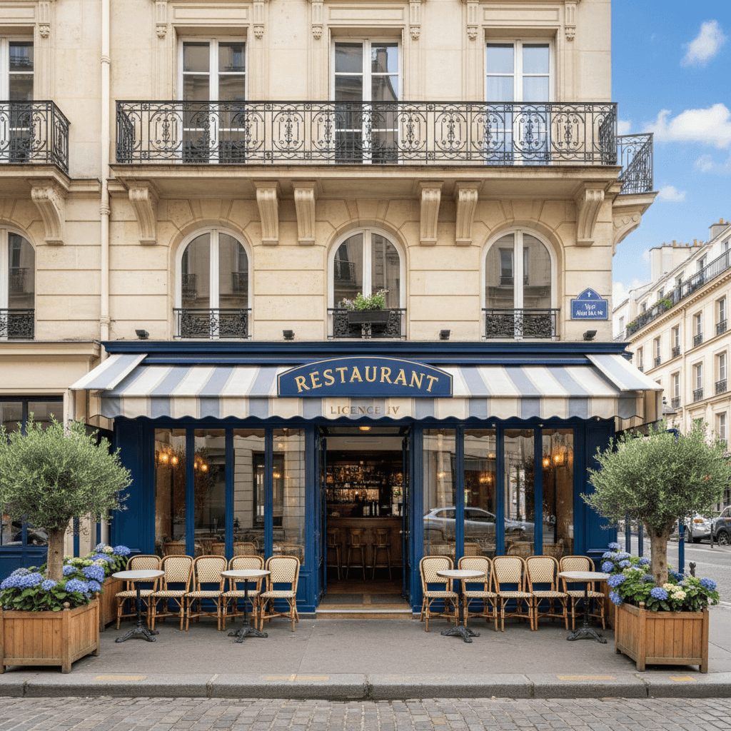 Restaurant 100 couverts à Paris : terrasse - licence IV
