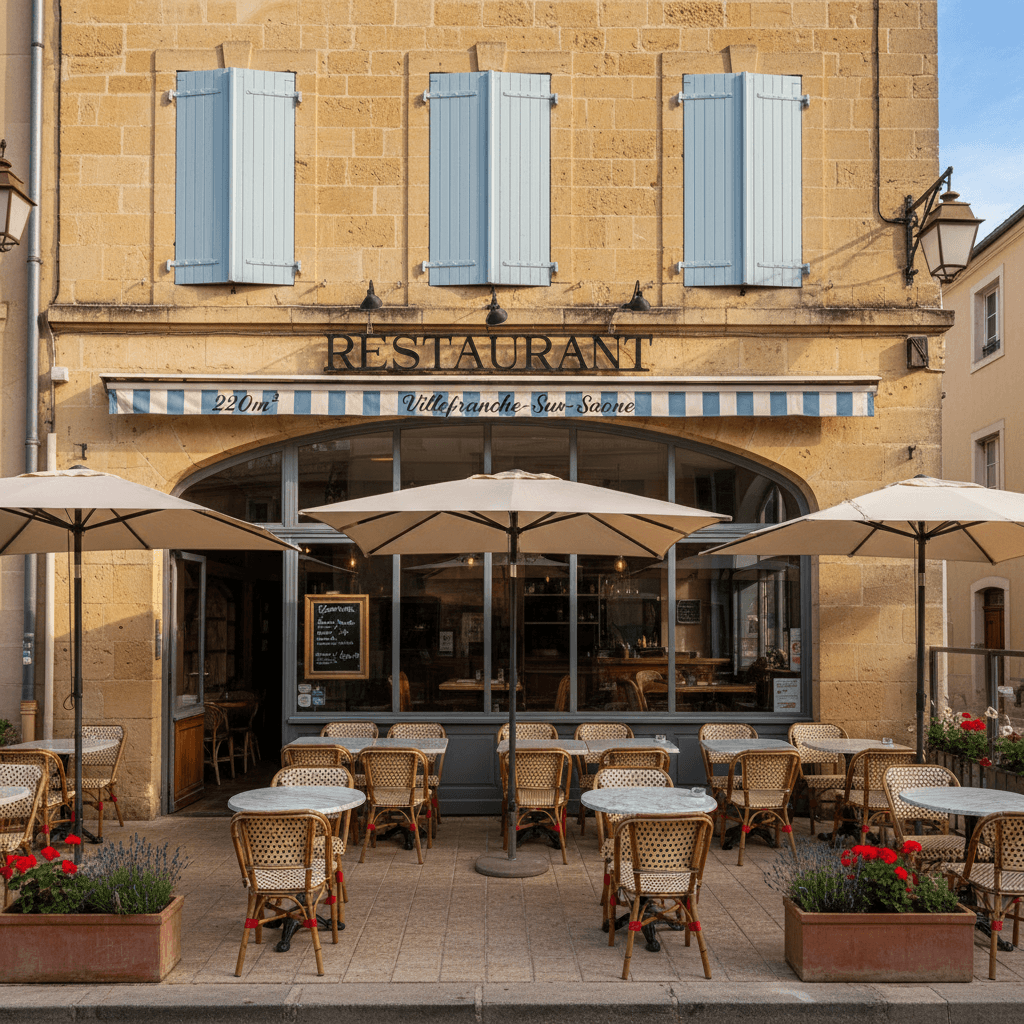 Restaurant 220m² à Villefranche-Sur-Saône : terrasse - extraction - Image 1