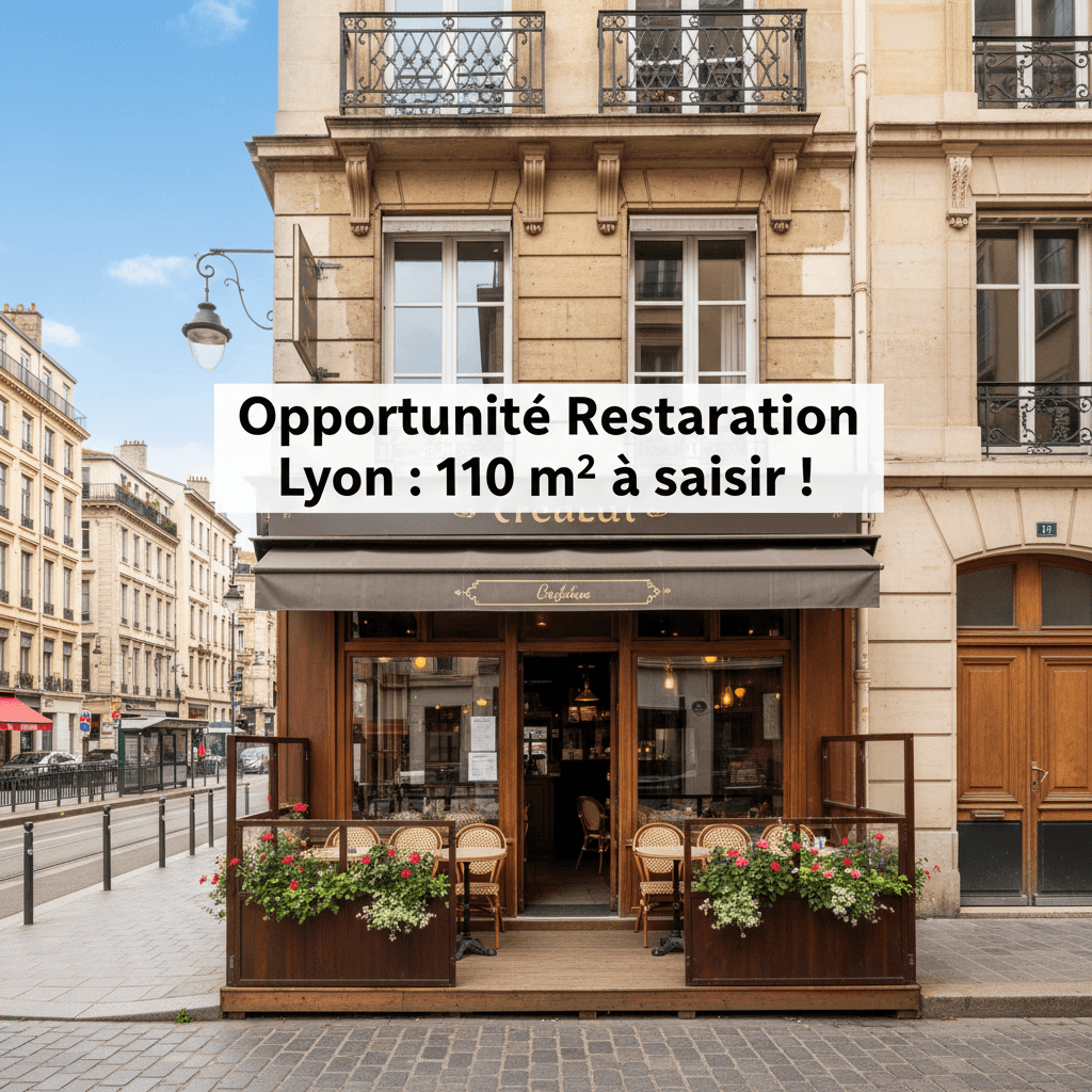 Restaurant 110m² à Lyon : terrasse - licence IV
