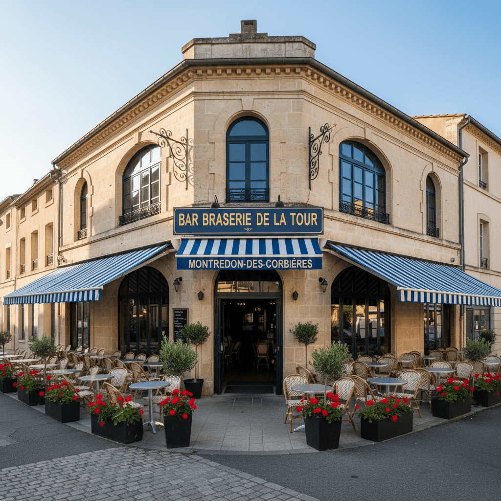Bar-brasserie à Montredon-Des-Corbières : terrasse - licence IV - Image 1