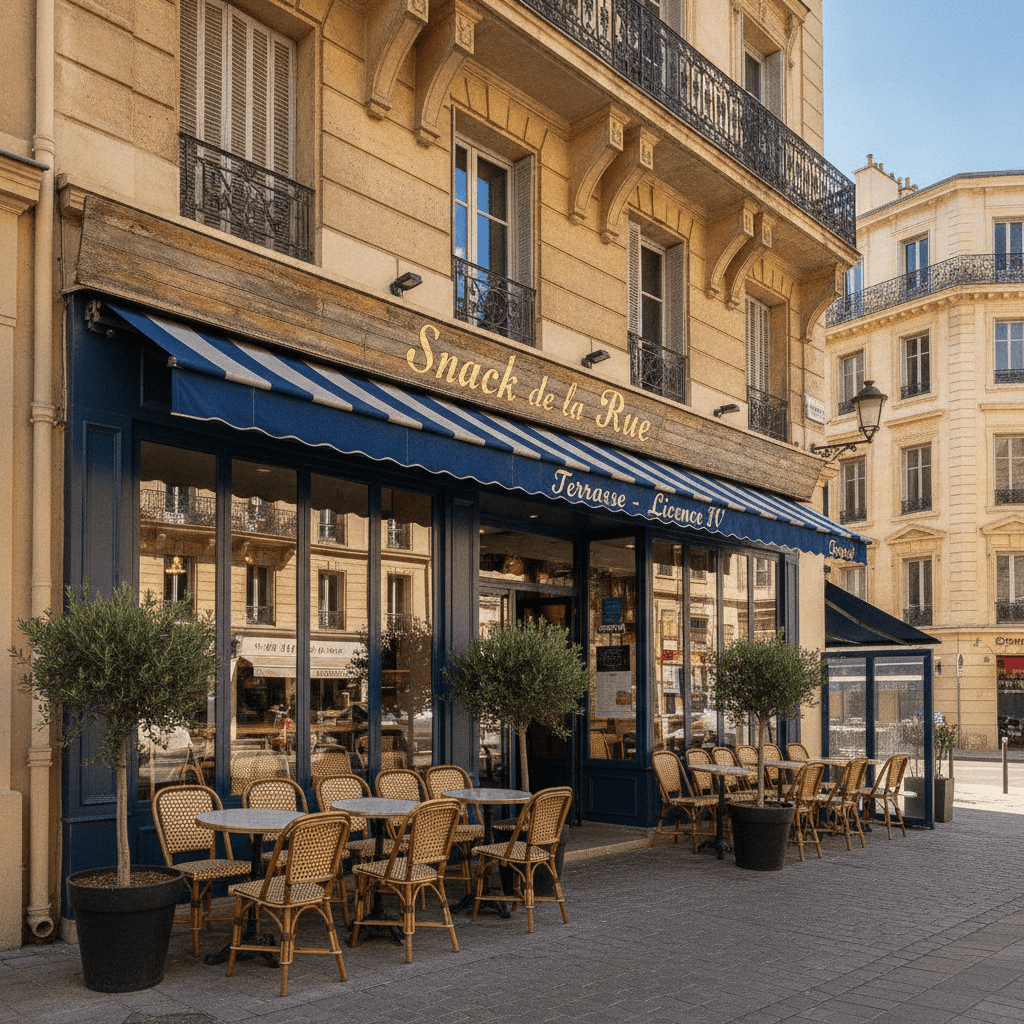 Snack 200m² à Marseille : terrasse - licence IV