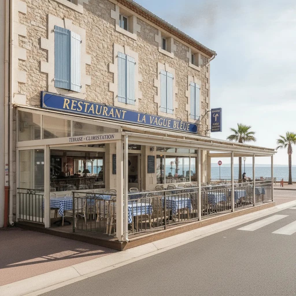 Restaurant à Canet-en-Roussillon : terrasse - climatisation - Image 1