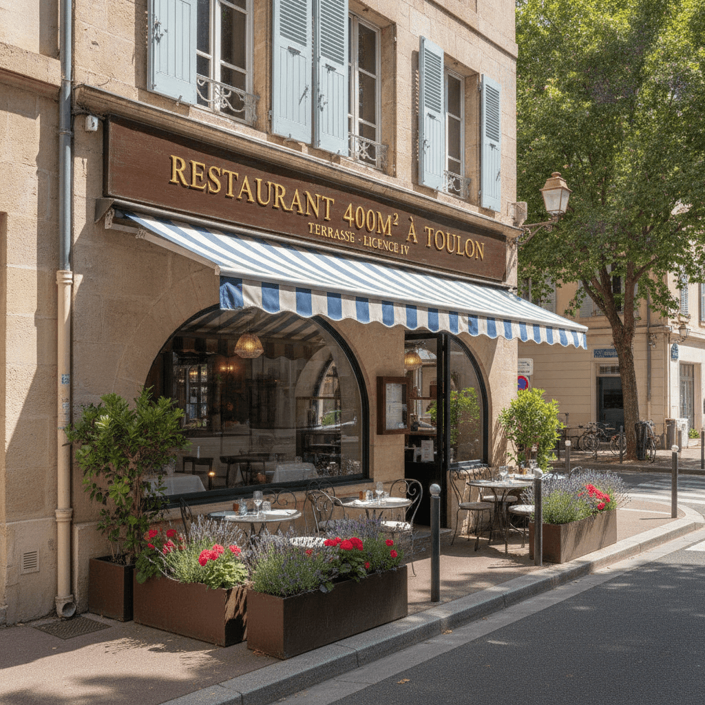 Restaurant 400m² à Toulon : terrasse - licence IV