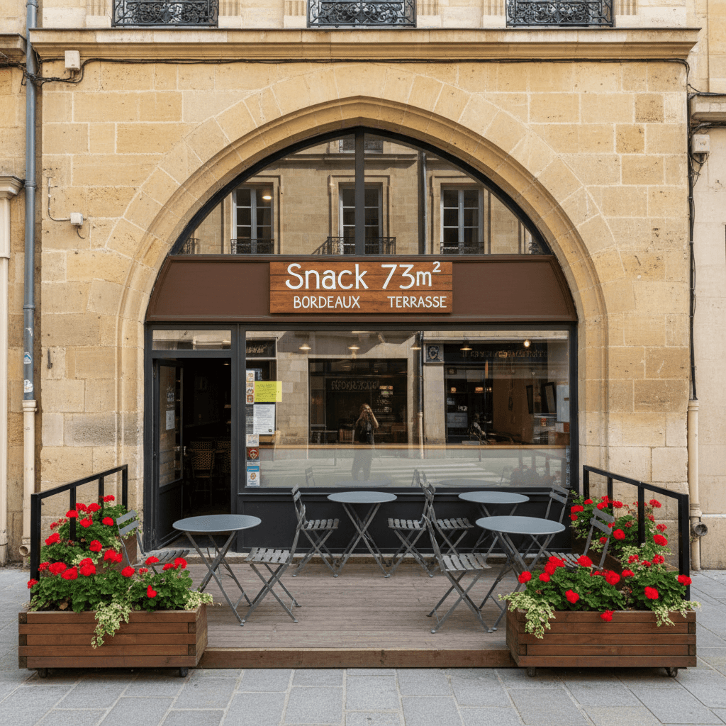 Snack 73m² à Bordeaux : terrasse