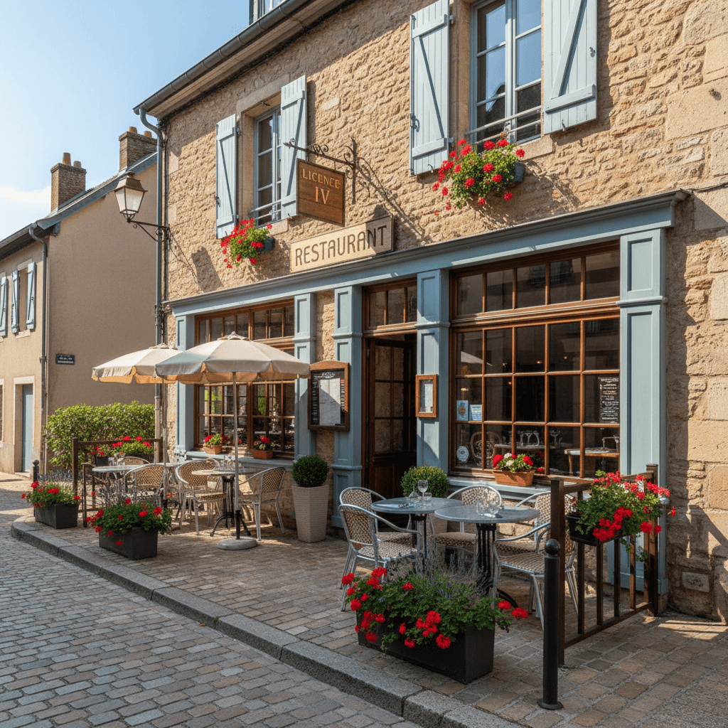 Restaurant à Varennes-Lès-Mâcon : terrasse - licence IV - Image 1