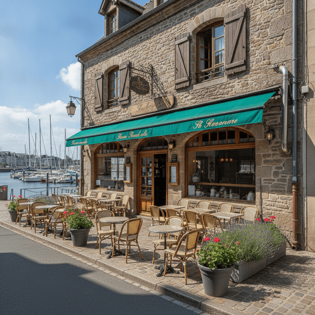 Restaurant à Dinan : terrasse - extraction - Image 1
