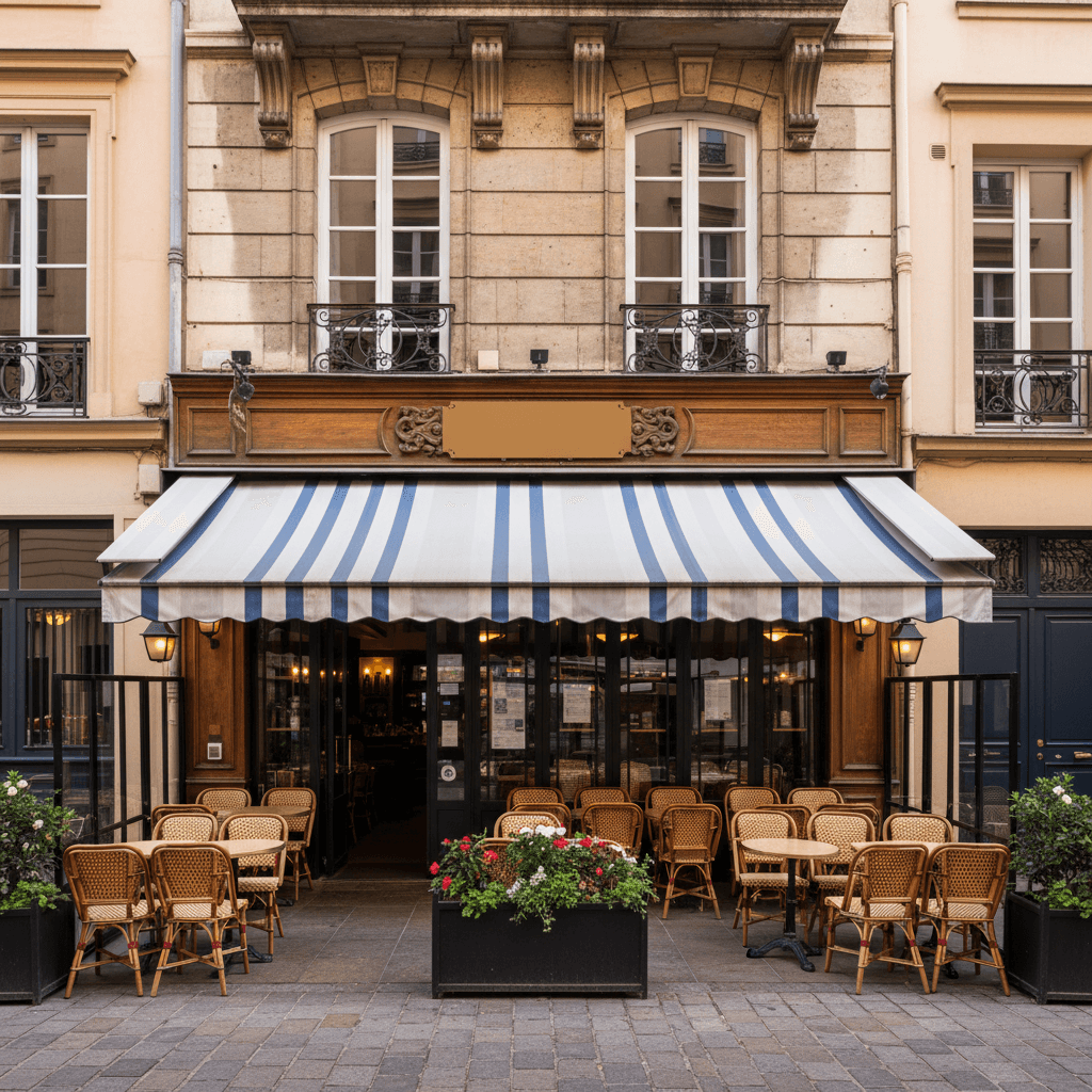 Restaurant 57m² à Lyon : terrasse - cuisine équipée