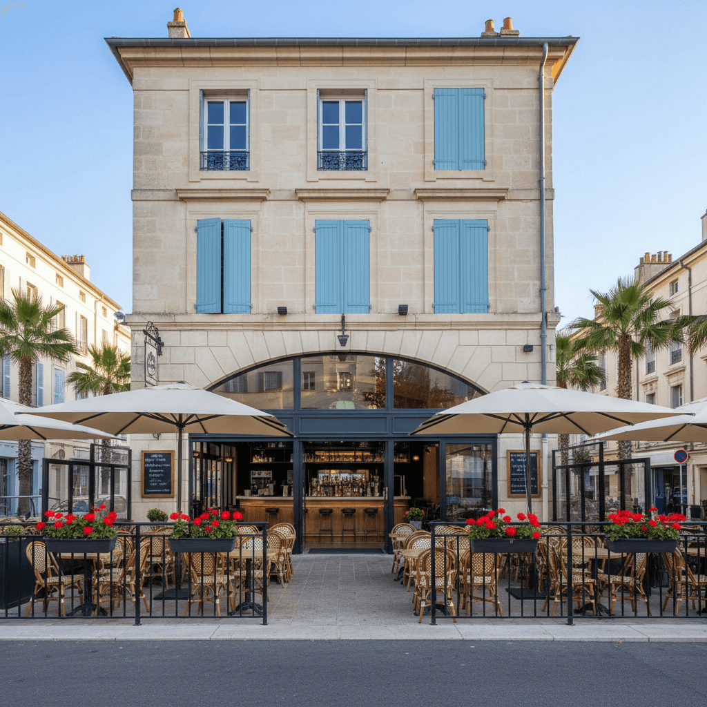 Bar-brasserie 300m² à Toulon : terrasse - licence IV