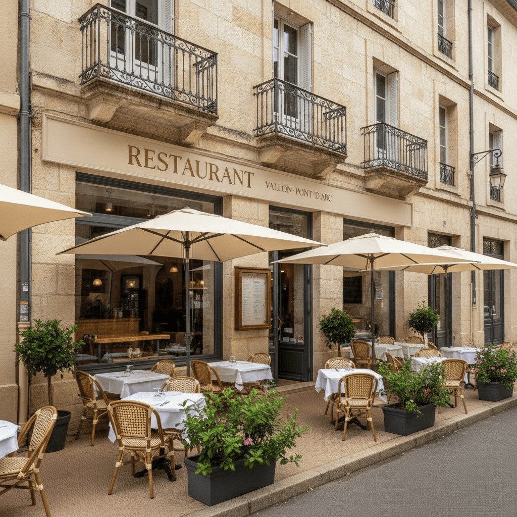 Restaurant à Vallon-Pont-D'Arc : terrasse - licence IV - Image 1