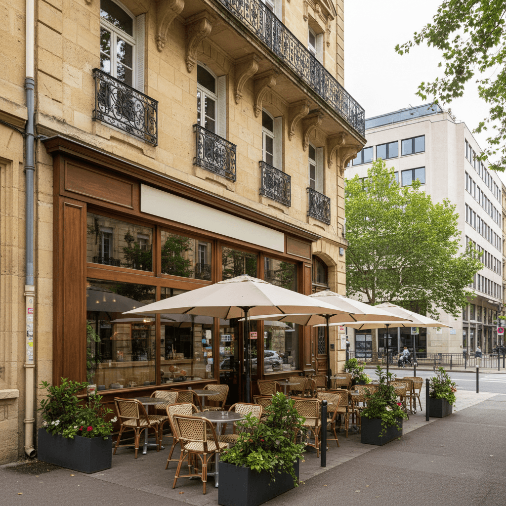 Fast-food 55m² à Bordeaux : terrasse