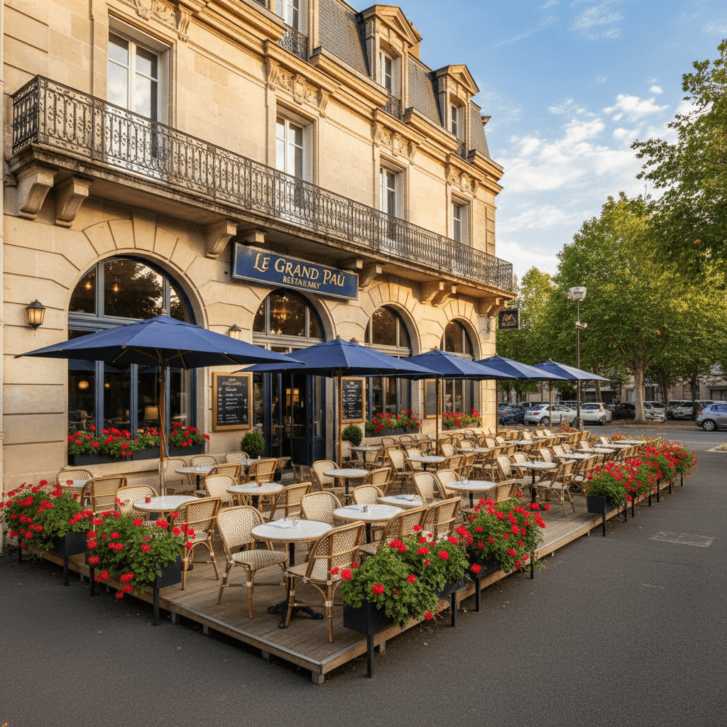 Restaurant à Pau : terrasse - extraction - Image 1