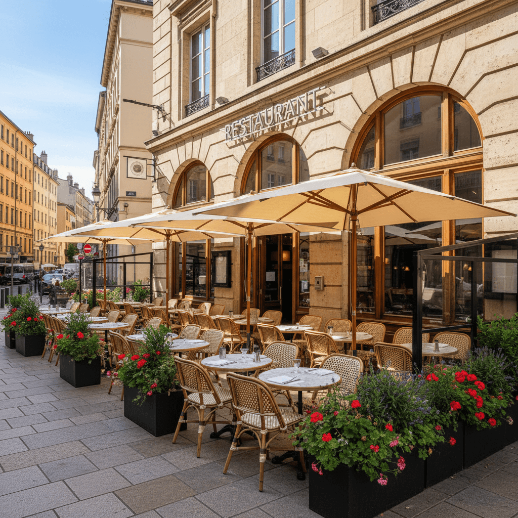 Restaurant 225m² à Lyon : terrasse - licence IV