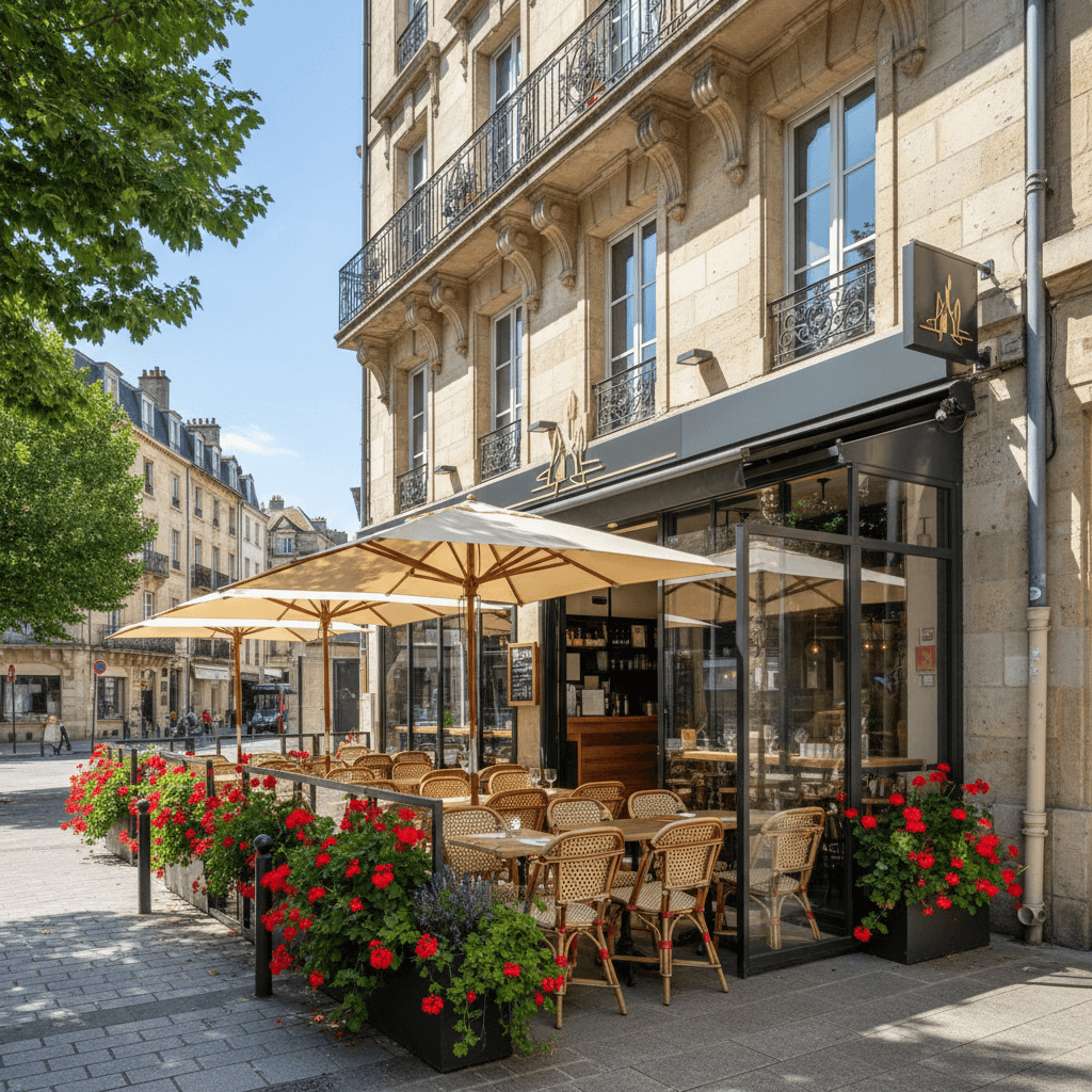 Restaurant 71m² à Bordeaux : terrasse - licence IV