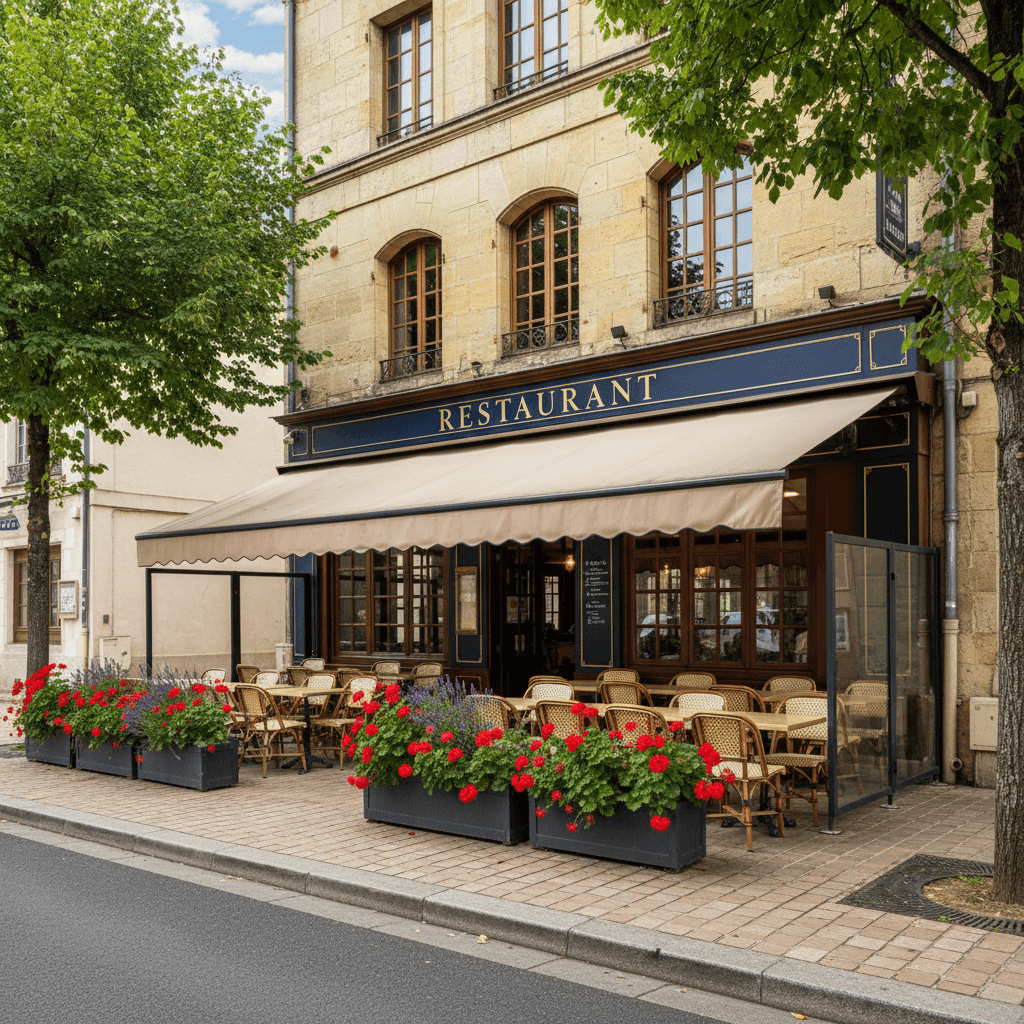 Restaurant 120m² à Dijon : terrasse - extraction