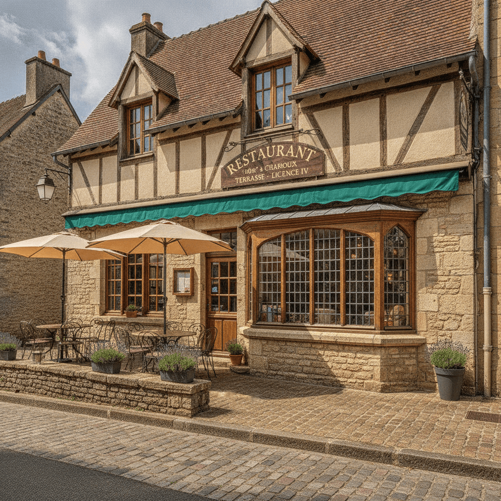 Restaurant 110m² à Charroux : terrasse - licence IV - Image 1