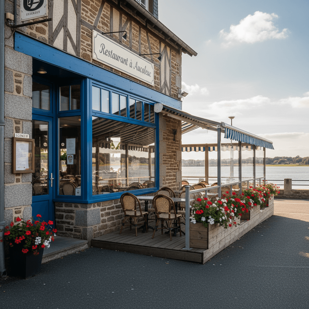 Restaurant à Aucaleuc : terrasse - licence IV - Image 1