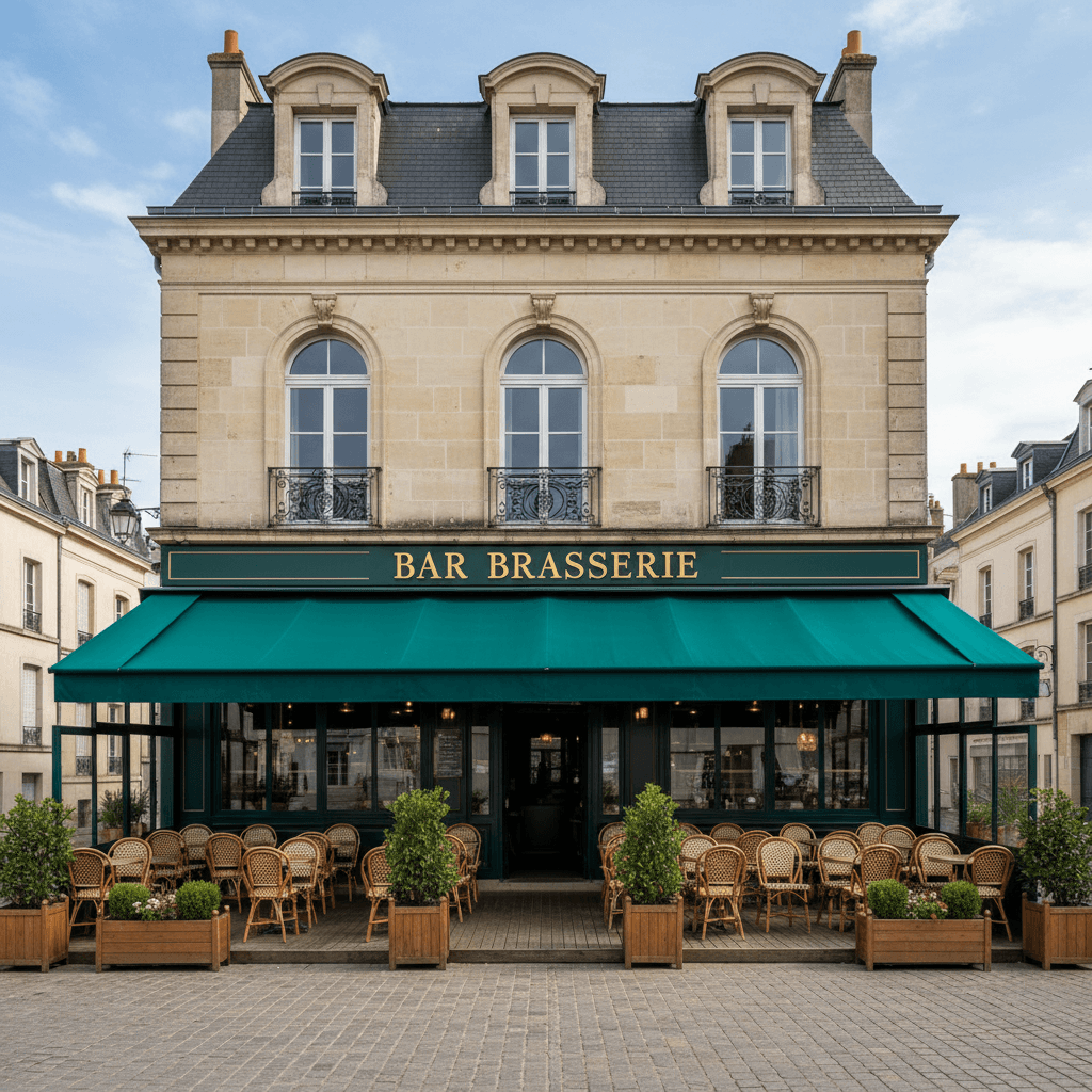 Bar-brasserie à Saint-Germain-Du-Corbéis : terrasse - licence IV - Image 1