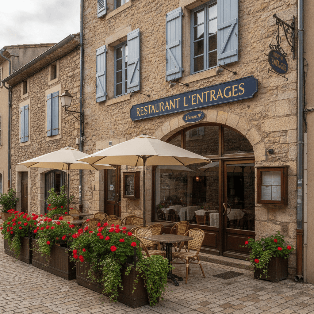 Restaurant 153m² à Entrages : terrasse - licence IV