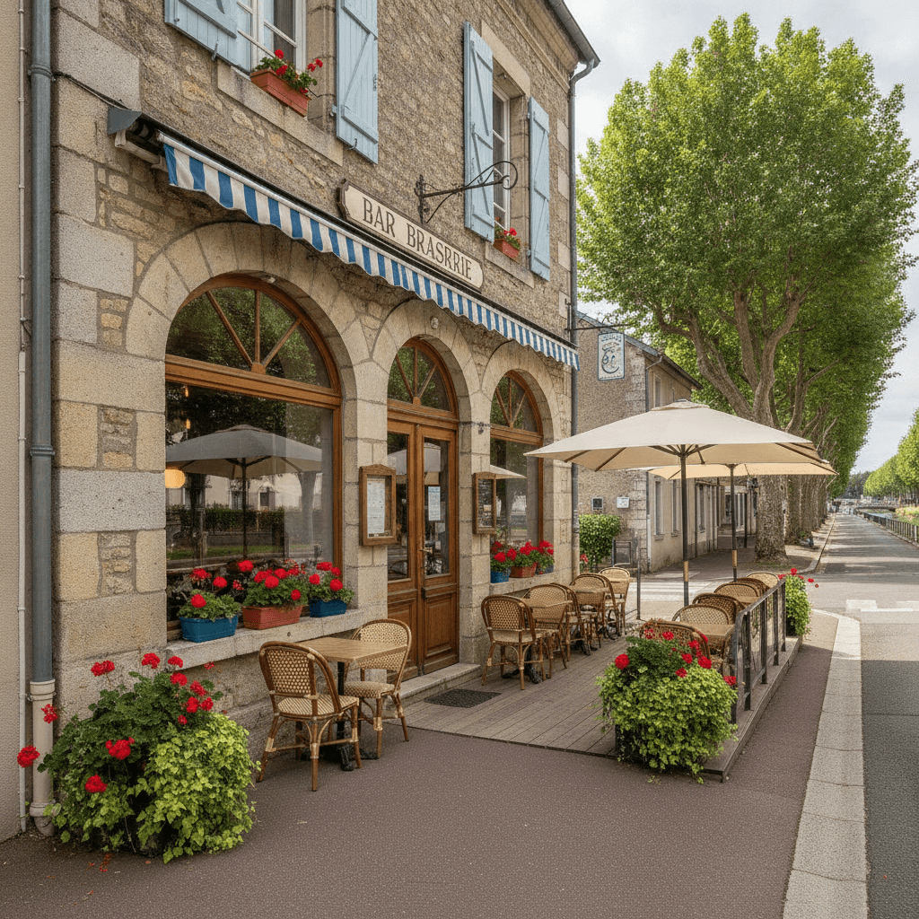 Bar-brasserie 250m² à Beffes : terrasse - licence IV - Image 1