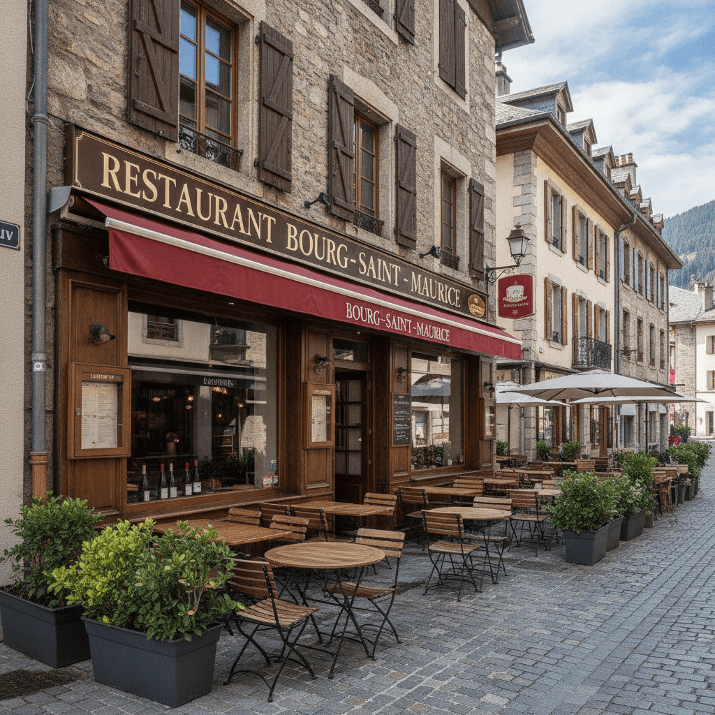 Restaurant à Bourg-Saint-Maurice : terrasse - licence IV - Image 1