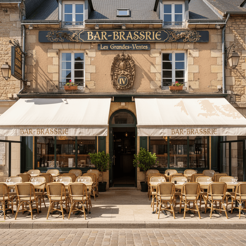 Bar-brasserie 200m² à Les Grandes-Ventes : terrasse - licence IV - Image 1