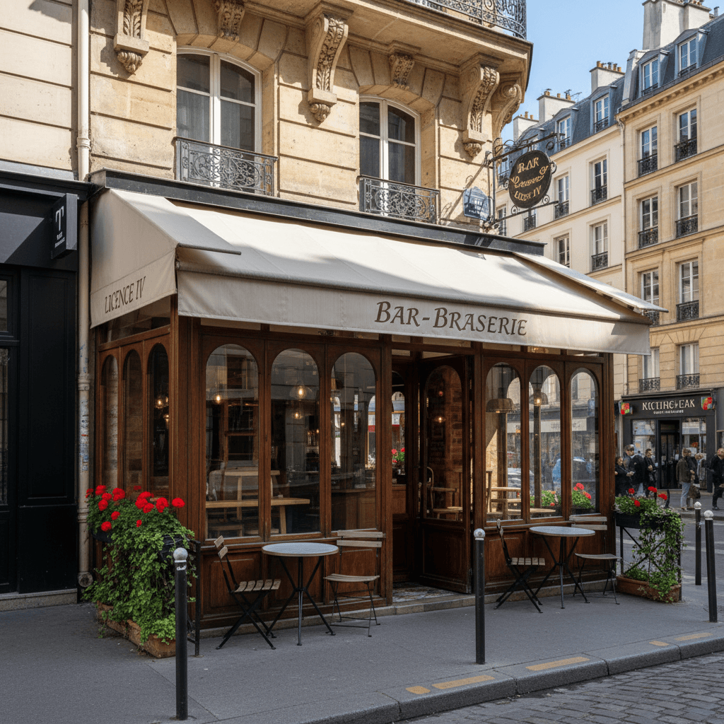 Bar-brasserie 10 couverts à Paris : licence IV
