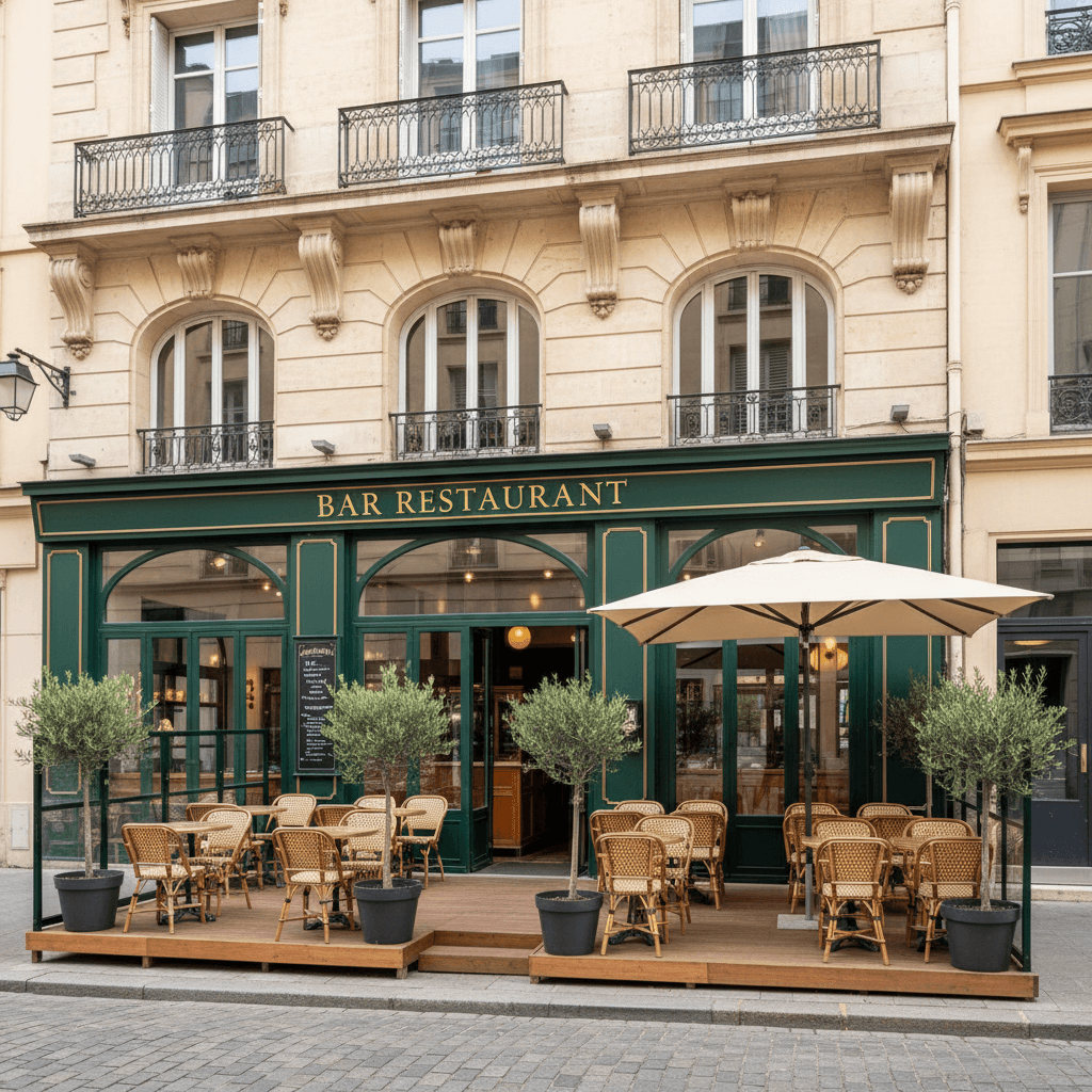 Bar-brasserie 130m² à Lyon : terrasse - licence IV