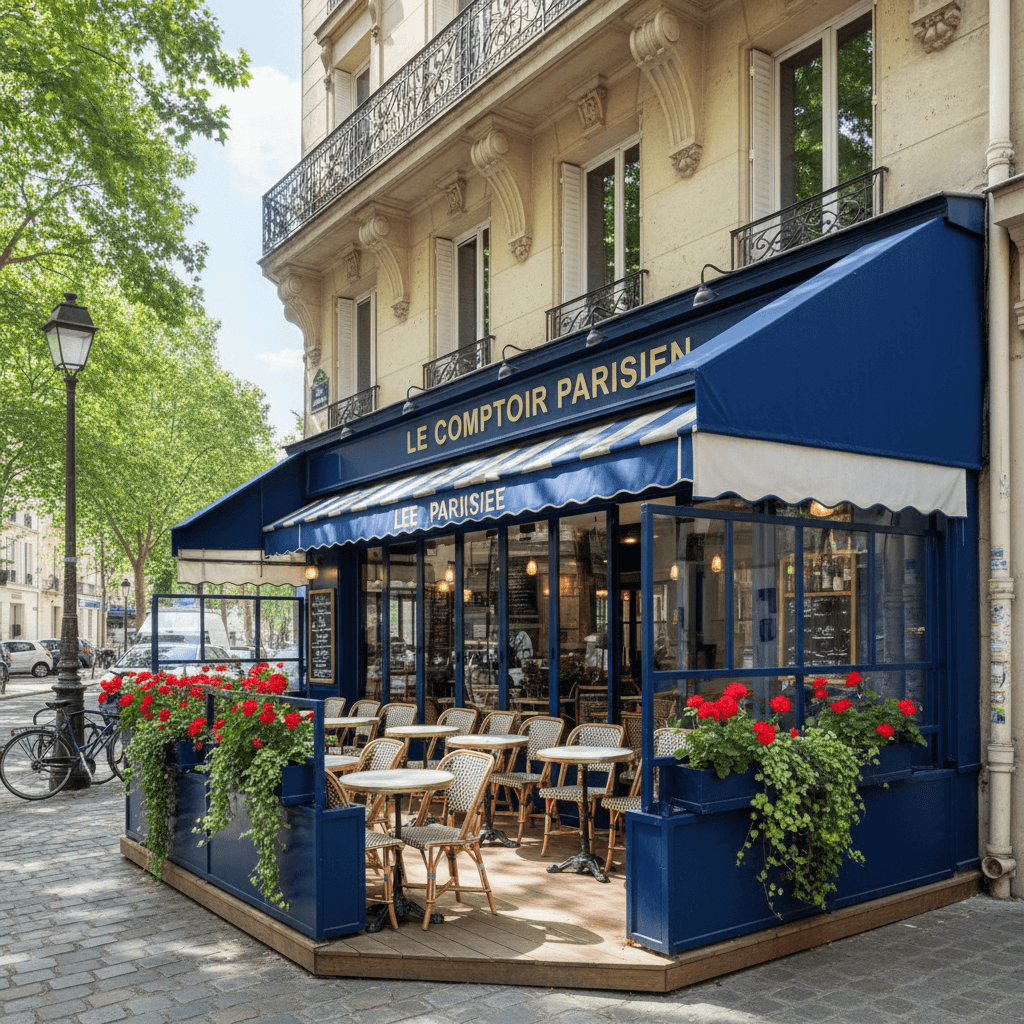 Bar-brasserie 25 couverts à Paris : terrasse - licence IV