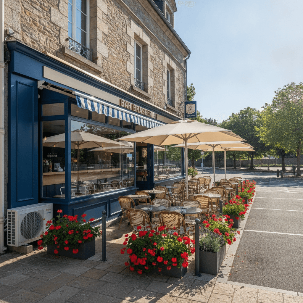 Bar-brasserie à Vannes : terrasse - climatisation - Image 1