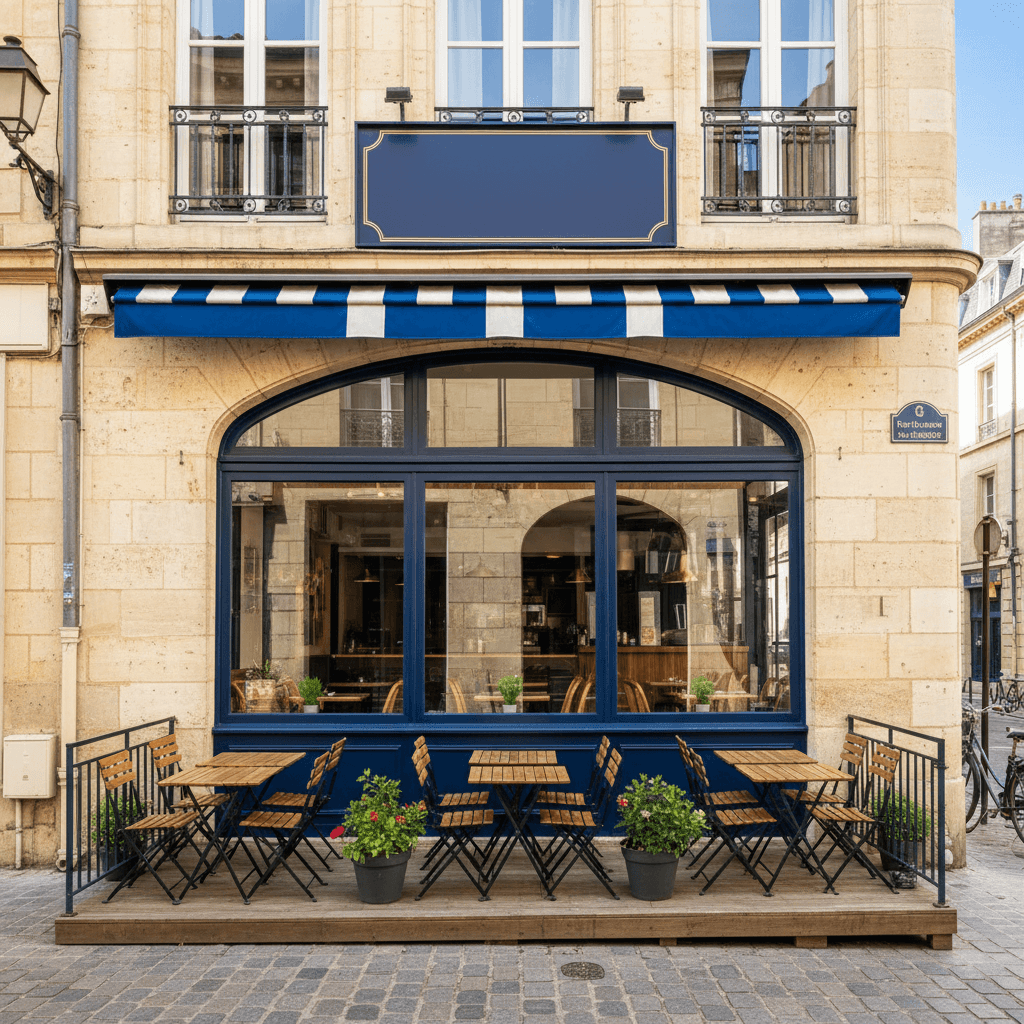 Restaurant à Bordeaux : terrasse - cuisine équipée - Image 1