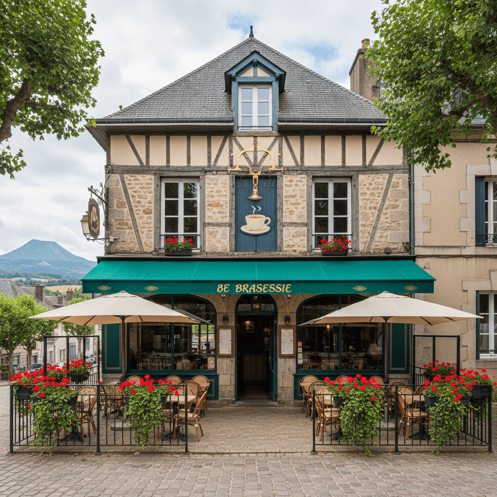 Bar-brasserie 380m² à Pontgibaud : terrasse - licence IV - Image 1