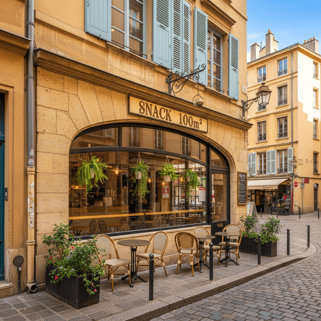 Snack 100m² à Lyon : terrasse