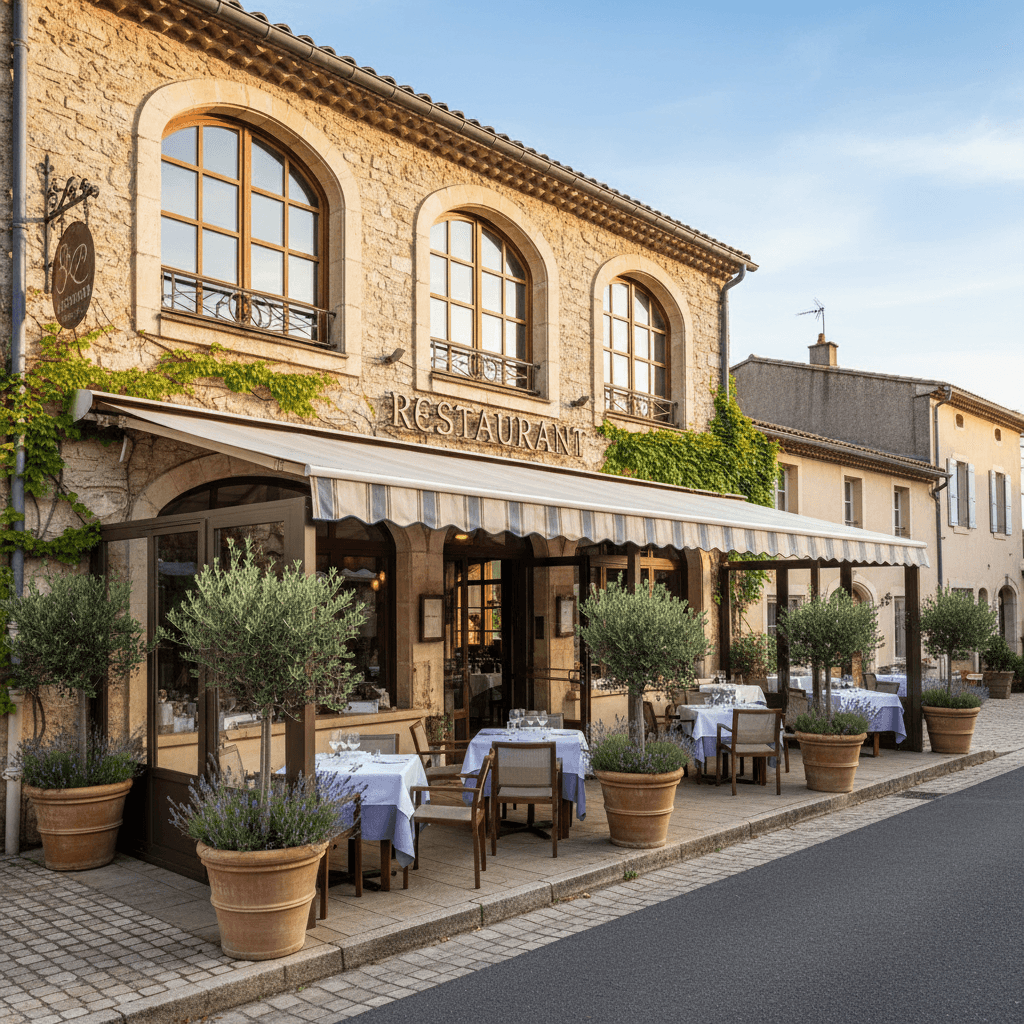 Restaurant à Saumane-De-Vaucluse : terrasse - licence IV - Image 1