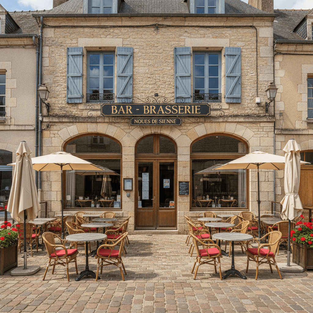 Bar-brasserie à Noues De Sienne : terrasse - licence IV