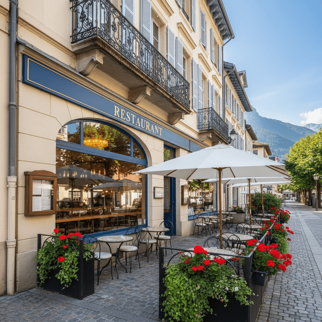 Restaurant 90m² à Brides-Les-Bains : terrasse - extraction - Image 1