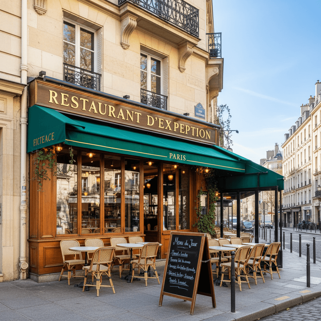 Restaurant 40 couverts à Paris : terrasse - licence IV