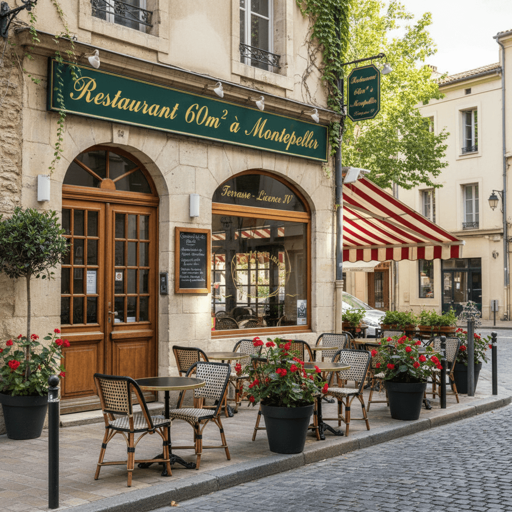 Restaurant 60m² à Montpellier : terrasse - licence IV