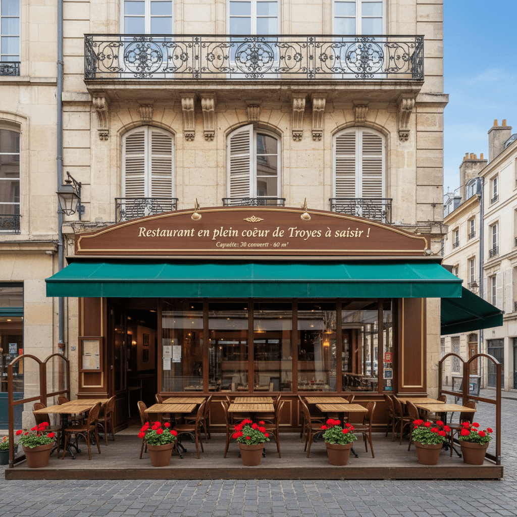 Restaurant 60m² à Troyes : terrasse - licence IV - Image 1