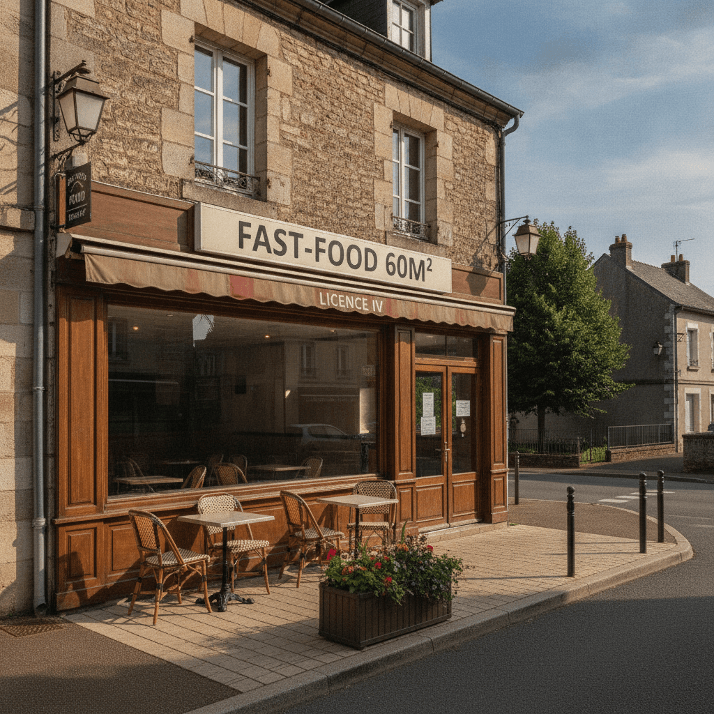 Fast-food 60m² à Cours-Les-Barres : terrasse - licence IV